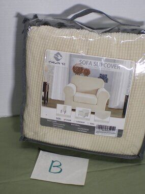 Chair Slipcover, New, Ivory White, 2 Pieces